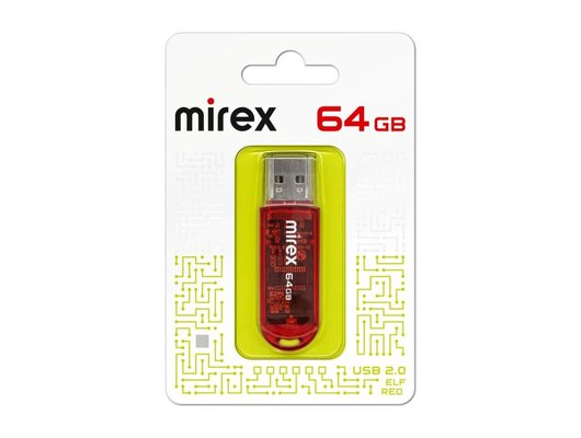 USB Флеш Mirex Elf 64GB, USB 2.0, Красный (Быт)